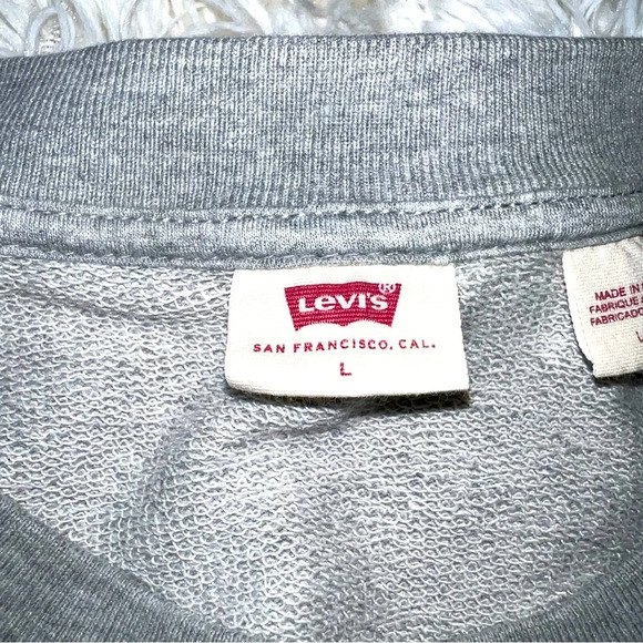 Levi’s Oversized Crewneck Sweatshirt, Heather Gray, Size Large - Picture 4 of 10